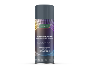 VESLEE Краска-спрей COLOR ART ГРАФИТОВЫЙ СЕРЫЙ RAL 7024 520мл.(200гр.) (1шт./12шт.) L7024