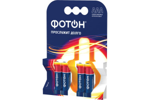 Элемент питания "Фотон", LR03, ОР4, алкалиновый, ААА, (480/40/4) (22443)