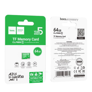 Micro SDHC карта памяти 64ГБ HOCO TF для сверхскоростной камеры наблюдения (02164)