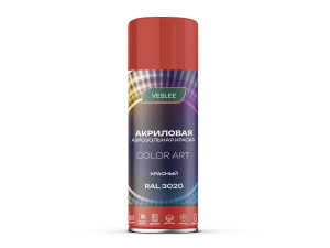 VESLEE Краска-спрей COLOR ART КРАСНЫЙ RAL 3020 520мл.(200гр.) (1шт./12шт.) L3020