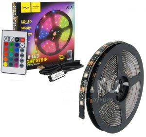 Лента светодиодная HOCO DL30 4м RGB, пульт, USB (41214)