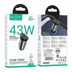 Разветвитель в прикуриватель 1USB и 1 Tupe-C HOCO NZ16A QC 3.0 PD 43W (01422)