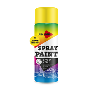 AIM-ONE Краска-спрей лимонно-желтая 450 мл (аэрозоль).Spray paint yellow  450ML SP-LY41 1шт/12шт.