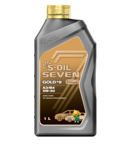 S-OIL Масло моторное синтетика SEVEN GOLD #9 A3/B4 5W-30 1л (1шт./12шт.) (E107776)