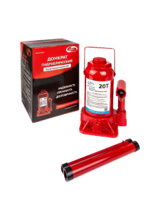 Домкрат гидравлический   20 т  бутылочный в коробке  "AUTOVIRAZH" (красный) AV-074220