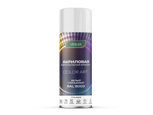 VESLEE Краска-спрей COLOR ART БЕЛЫЙ ГЛЯНЦЕВЫЙ RAL 9003 520мл.(200гр.) (1шт./12шт.) L9003