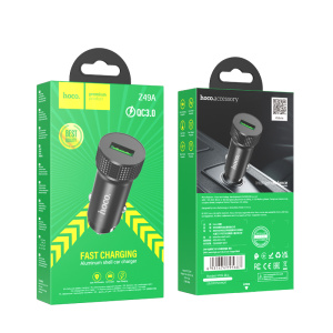 Разветвитель в прикуриватель 1USB HOCO Z49A QC3.0