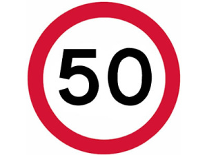 Наклейка ограничитель скорости 50 