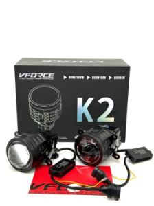ПТФ Линза 3" K2 VForce - 3800K/4300k/6500K (ближний/дальний свет) 90W (комплект 2шт.) (FV-K2-3)