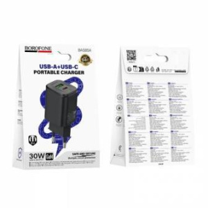 Сетевой адаптер питания BOROFONE BAS85A Star PD30W+QC3.0 (01149)