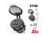 Разветвитель врезной USB в авто 12V-24V 2USB ES07 (Круглый) QC3.0 + QC3.0 + Вольтметр (S1145)