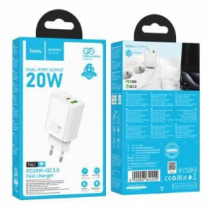 Сетевой адаптер питания HOCO N61 PD20W+QC3.0 1USB + 1C (05715)