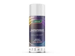 VESLEE Краска-спрей COLOR ART БЕЛЫЙ МАТОВЫЙ RAL 9003 520мл.(200гр.) (1шт./12шт.) L9003m