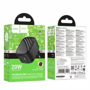 Сетевой адаптер питания HOCO CS101A PD20W+QC3.0 (black) (00690)
