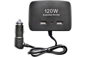 Разветвитель в прикуриватель 3 гнезда+2USB Olesson 1511 (40401)