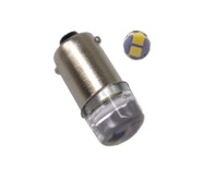 Автолампа светодиодная T4W BA9S-2835-2SMD-F LENS Transparent len White 12V (BA9s) (V2006)