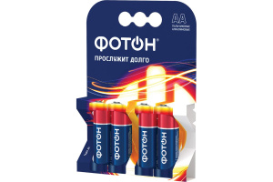 Элемент питания "Фотон", LR06, ОР4, алкалиновый, АА, (480/40/4) (22445)